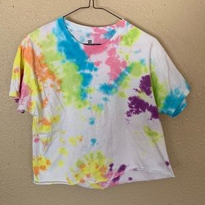 Cropped tie-dye T-shirt